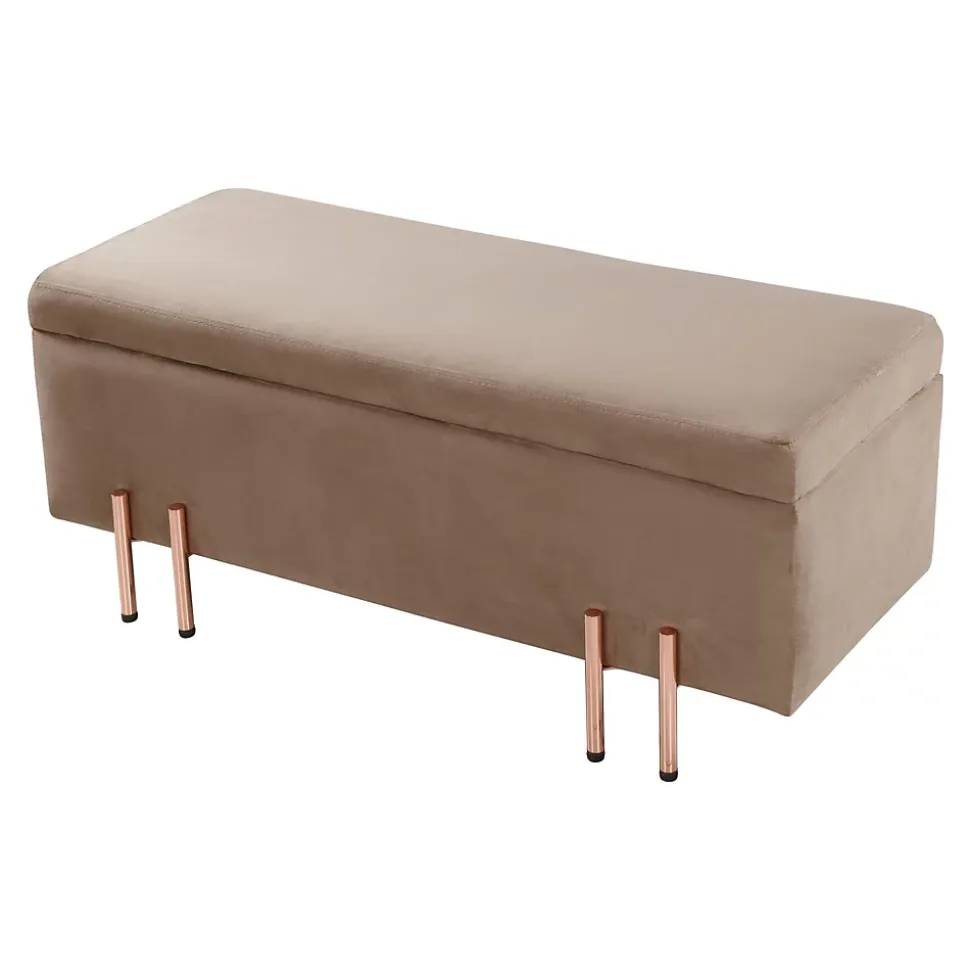 Banc de rangement Dals 100 x 40 x 42 cm marron en.casa