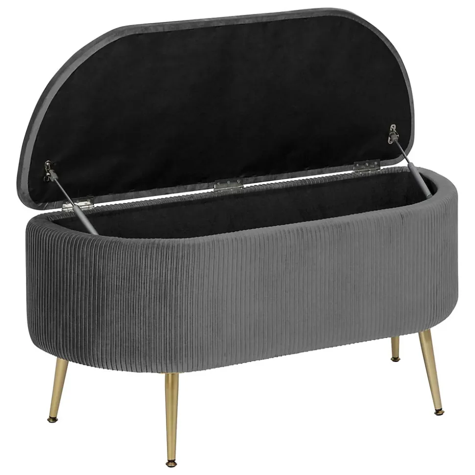 Banc de rangement en velours SOLARO