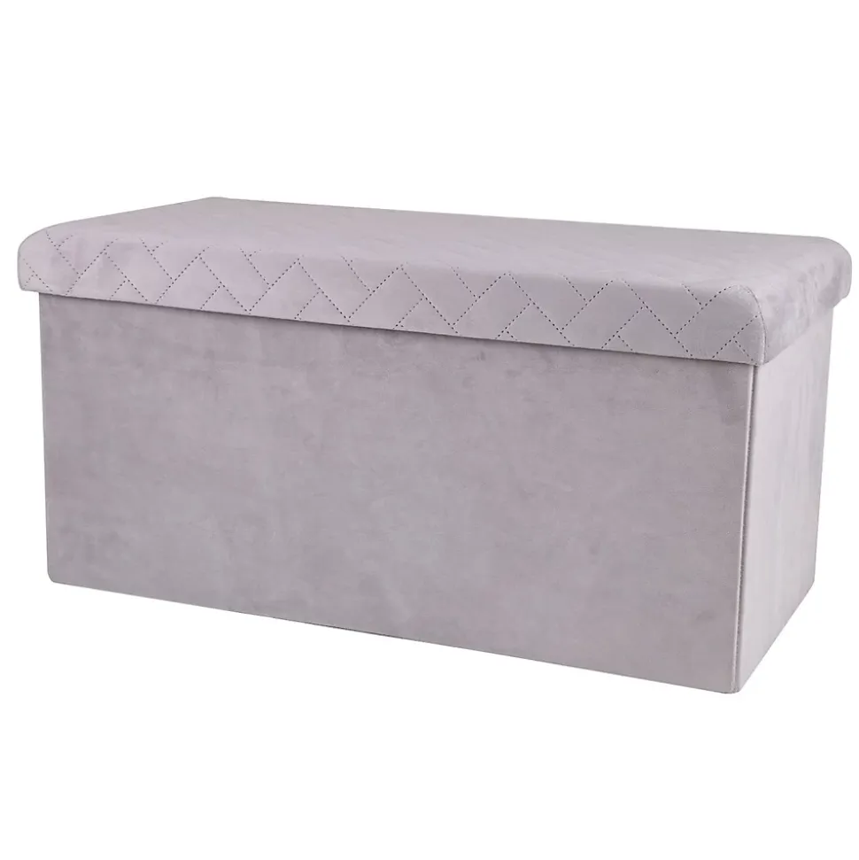 Banc de rangement pliable Kube en velours