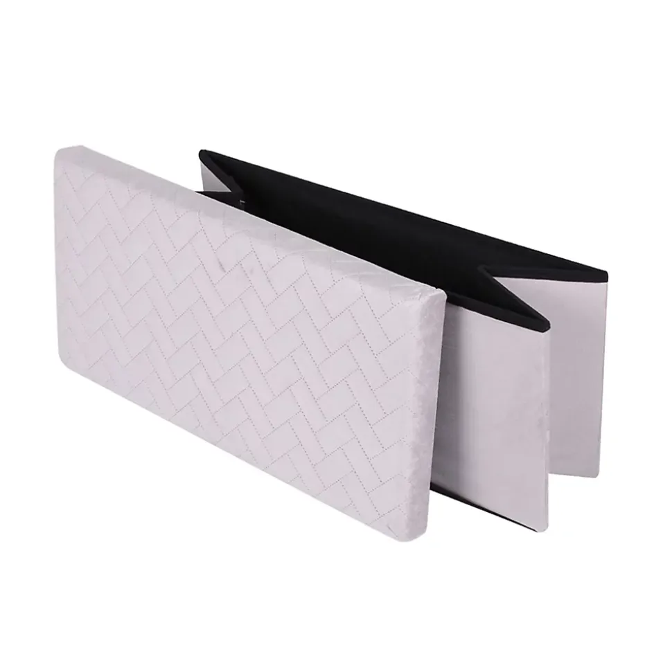 Banc de rangement pliable Kube en velours