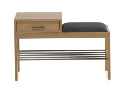 Banc de rangement pour chaussures en bouleau naturel