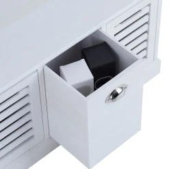 Banc de rangement TRIENT, 3 caisses, blanc