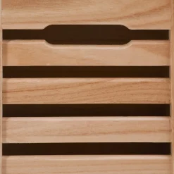Banc de rangement TRIENT, 3 caisses, blanc et finition bois naturel