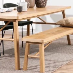 Banc de salle à manger en chêne de style scandinave L200 - WALY