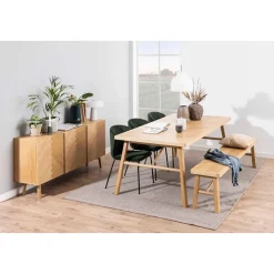 Banc de salle à manger en chêne de style scandinave L200 - WALY