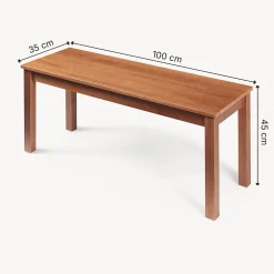 Banc de salle à manger Trerunulu 100 x 35 x 45 cm effet noyer en.casa