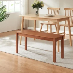 Banc de salle à manger Trerunulu 100 x 35 x 45 cm effet noyer en.casa