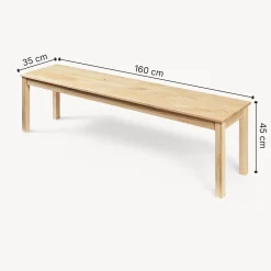 Banc de salle à manger Trerunulu 160 x 35 x 45 cm naturel en.casa