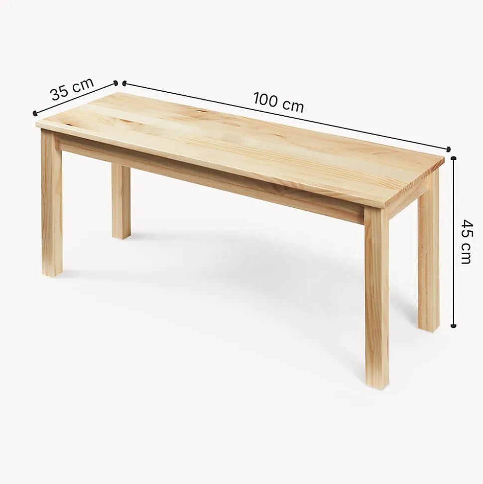 Banc de salle à manger Trerunulu 100 x 35 x 45 cm naturel en.casa