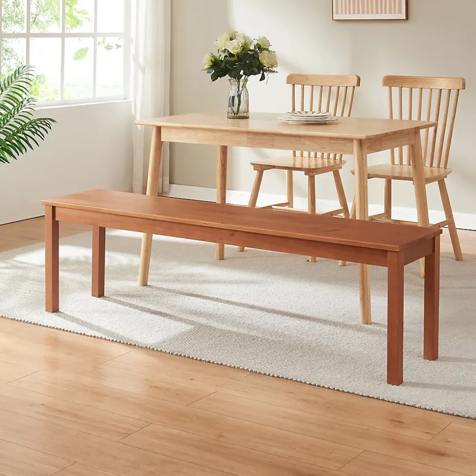 Banc de salle à manger Trerunulu 160 x 35 x 45 cm effet noyer en.casa