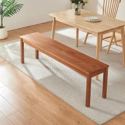 Banc de salle à manger Trerunulu 160 x 35 x 45 cm effet noyer en.casa