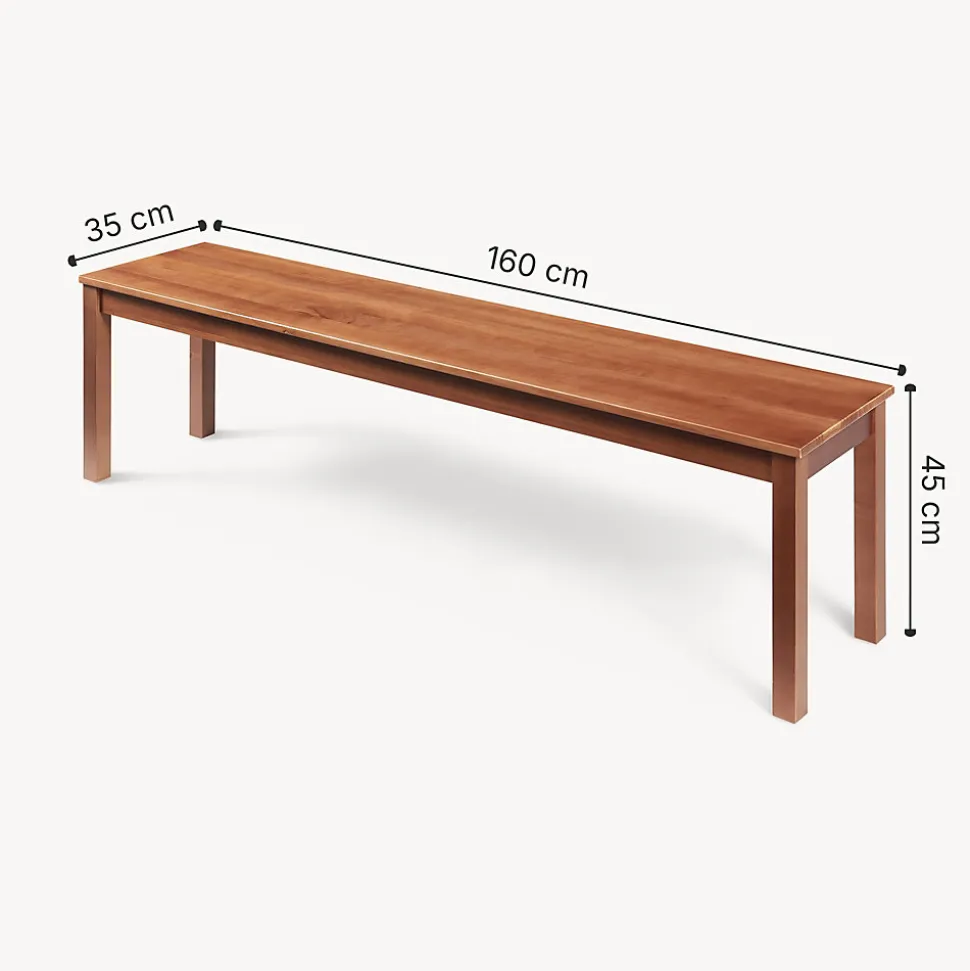 Banc de salle à manger Trerunulu 160 x 35 x 45 cm effet noyer en.casa