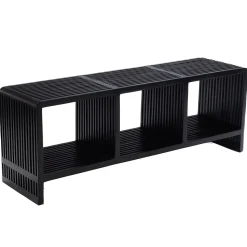 Banc d'entrée 3 niches en teck recyclé - MILAN