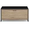 Banc d'entrée chaussures 100 cm avec coussin LUIS design industriel