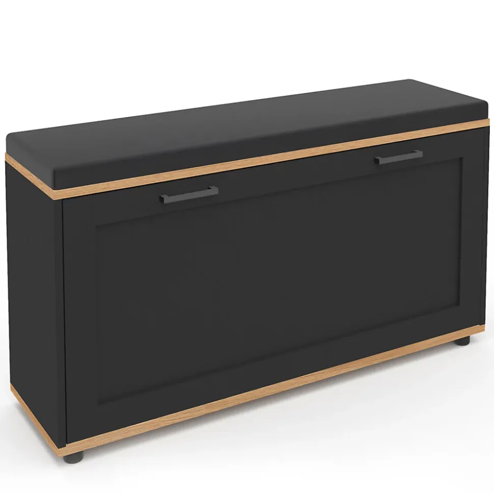 Banc d'entrée chaussures 100 cm avec coussin VITO noir