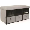 Banc d'entrée pliable rangements Scandi - L. 76 x H. 39 cm