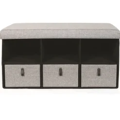 Banc d'entrée pliable rangements Scandi - L. 76 x H. 39 cm
