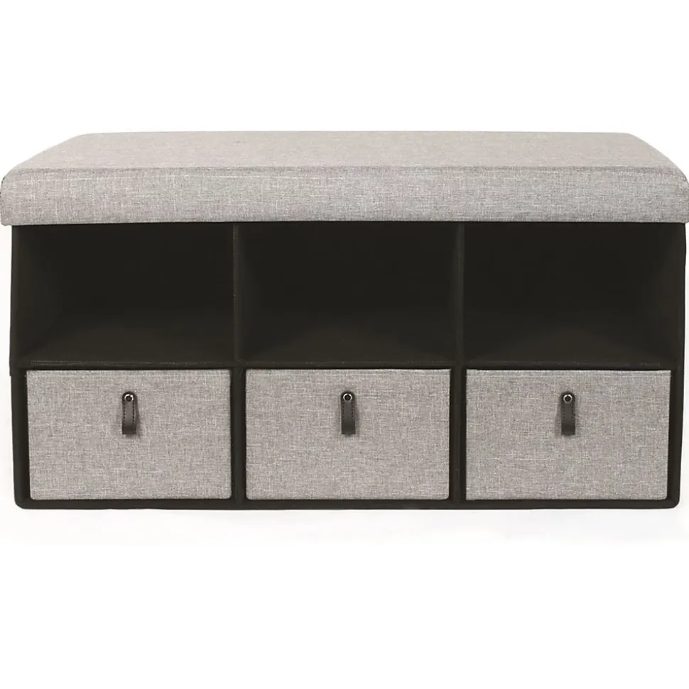 Banc d'entrée pliable rangements Scandi - L. 76 x H. 39 cm