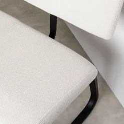 Banc d'entrée VILAS L 135 cm en tissu - Blanc crème