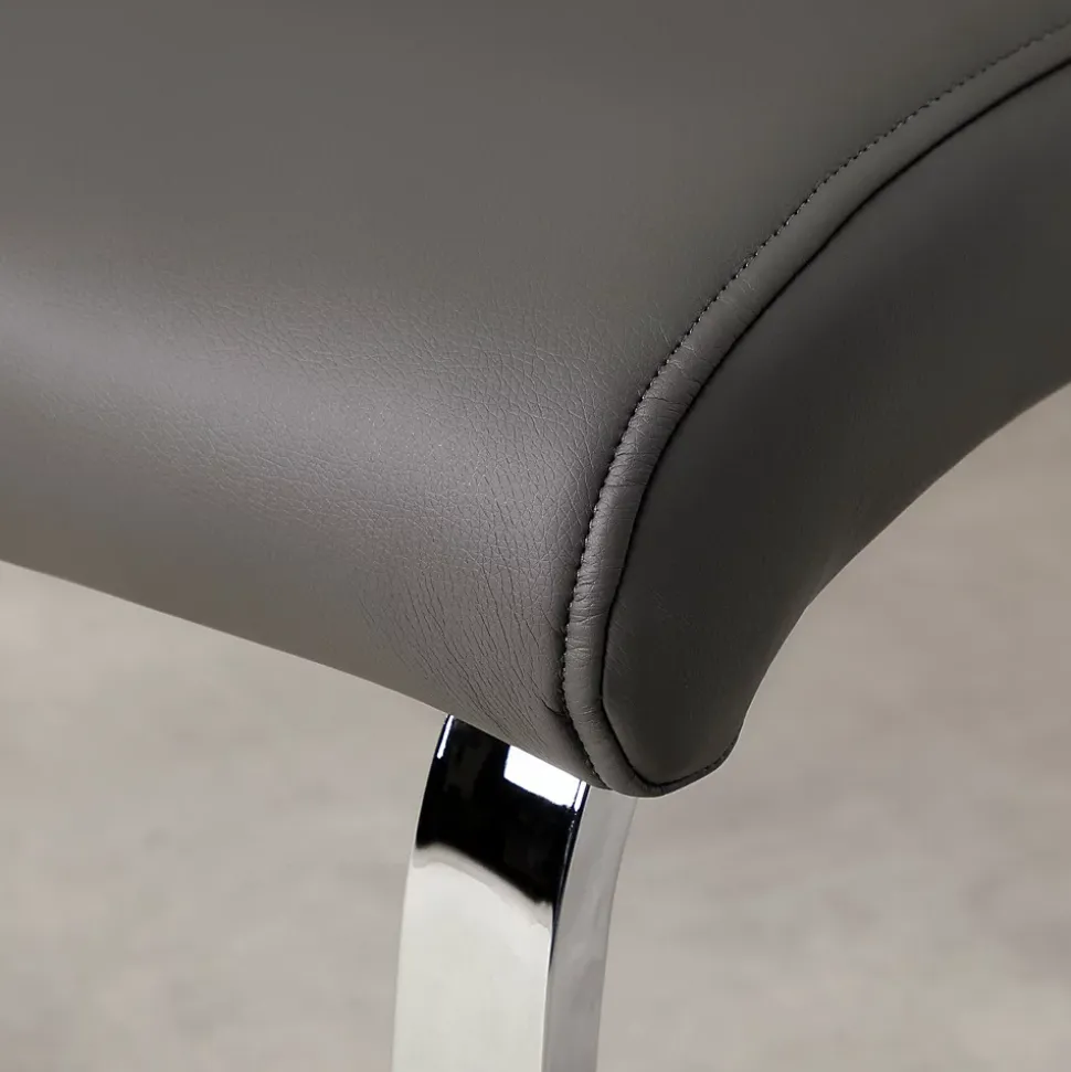 Banc design avec dossier VILAS, en synthétique gris