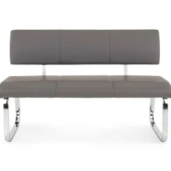 Banc design avec dossier VILAS, en synthétique gris