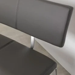 Banc design avec dossier VILAS, en synthétique gris