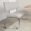 Banc design avec dossier VILAS, en synthétique gris clair