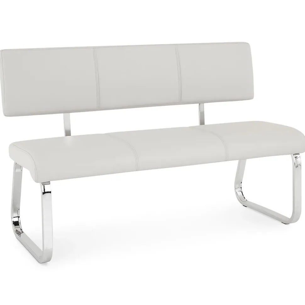 Banc design avec dossier VILAS, en synthétique gris clair