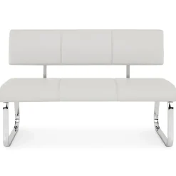 Banc design avec dossier VILAS, en synthétique gris clair