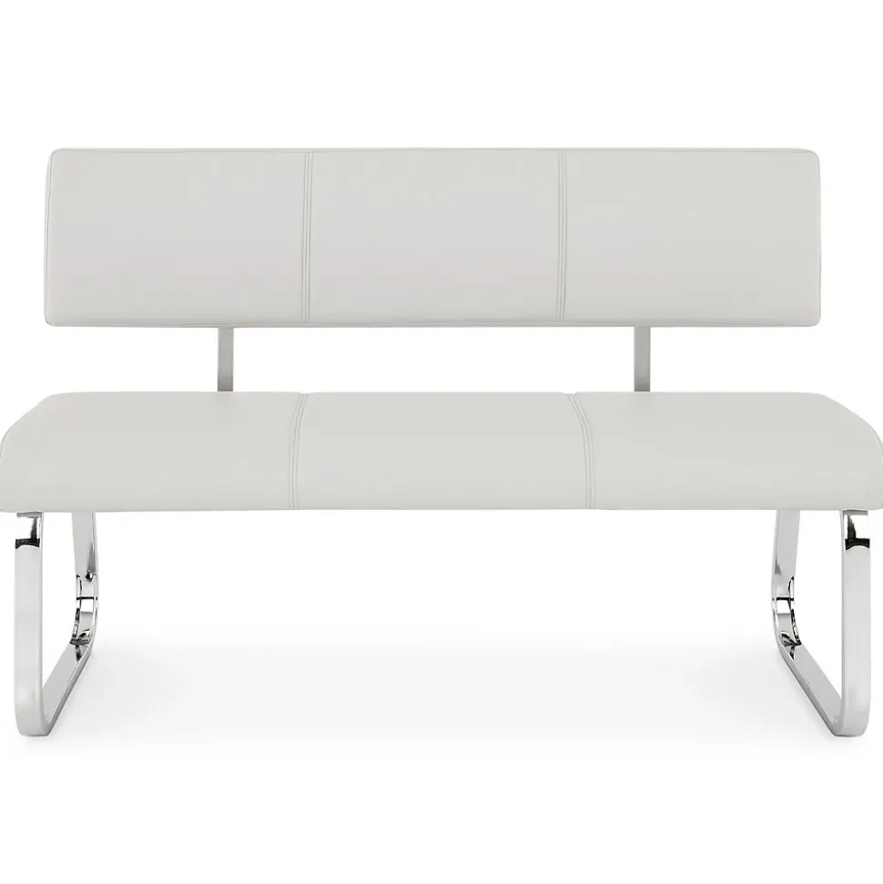 Banc design avec dossier VILAS, en synthétique gris clair