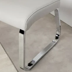 Banc design avec dossier VILAS, en synthétique gris clair