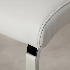 Banc design avec dossier VILAS, en synthétique gris clair