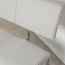 Banc design avec dossier VILAS, en synthétique gris clair