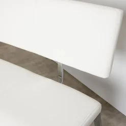 Banc design avec dossier VILAS, en synthétique blanc