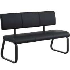 Banc design avec dossier VILAS, en synthétique et métal noir