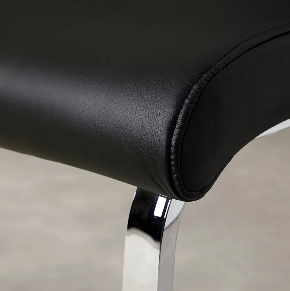 Banc design avec dossier VILAS, en synthétique noir