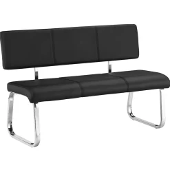 Banc design avec dossier VILAS, en synthétique noir