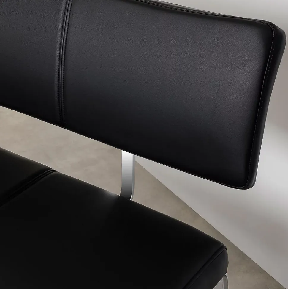 Banc design avec dossier VILAS, en synthétique noir