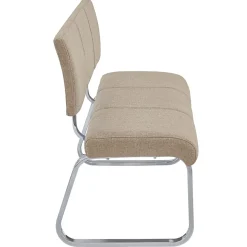 Banc design avec dossier VILAS, en tissu beige