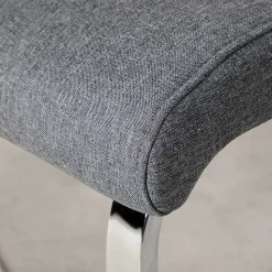 Banc design avec dossier VILAS, en tissu gris