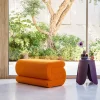 Banc design revêtement bouclette orange 1-2 places L 92 x P 50 x H 45cm - Sasha