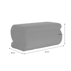 Banc design revêtement bouclette orange 1-2 places L 92 x P 50 x H 45cm - Sasha