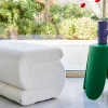 Banc design revêtement bouclette crème 1-2 places L 92 x P 50 x H 45cm - Sasha