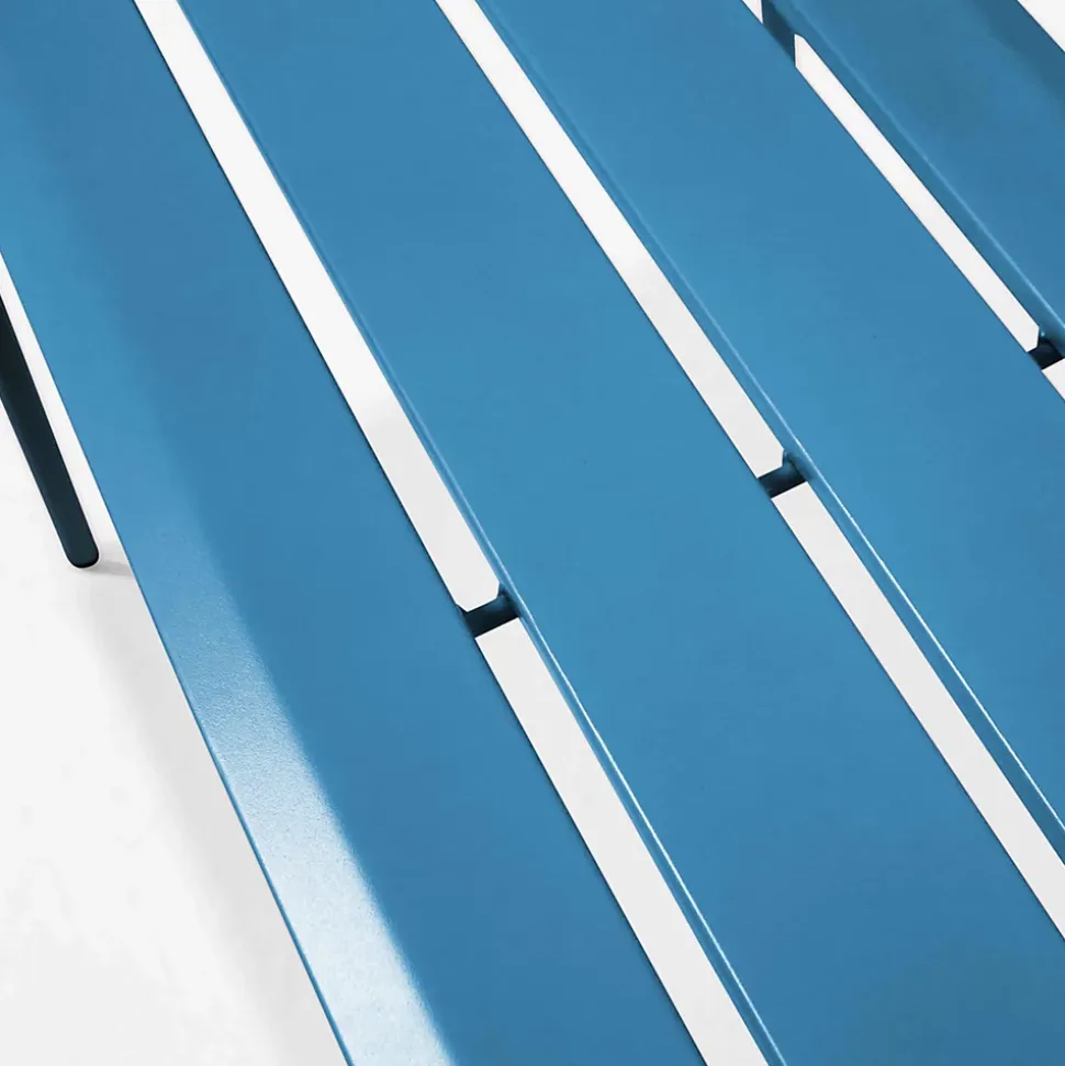 Banc d'intérieur en métal bleu pacific Palavas Oviala