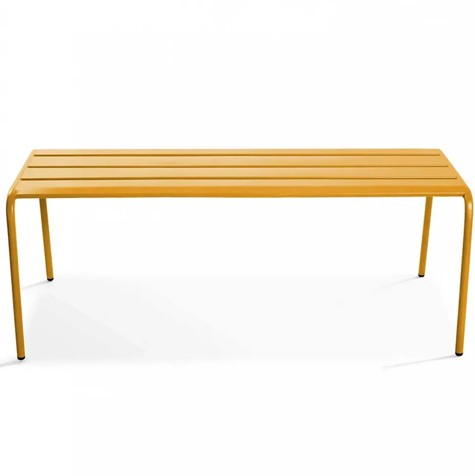 Banc d'intérieur en métal jaune Palavas Oviala
