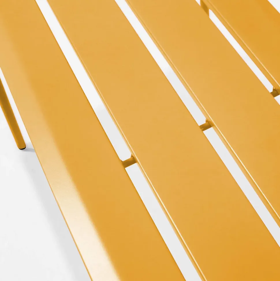 Banc d'intérieur en métal jaune Palavas Oviala