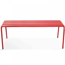 Banc d'intérieur en métal rouge Palavas Oviala