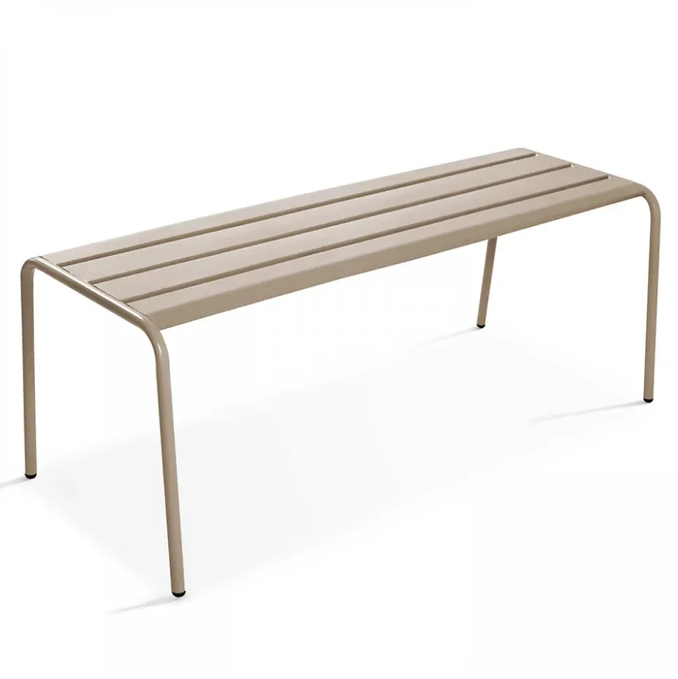 Banc d'intérieur en métal taupe Palavas Oviala
