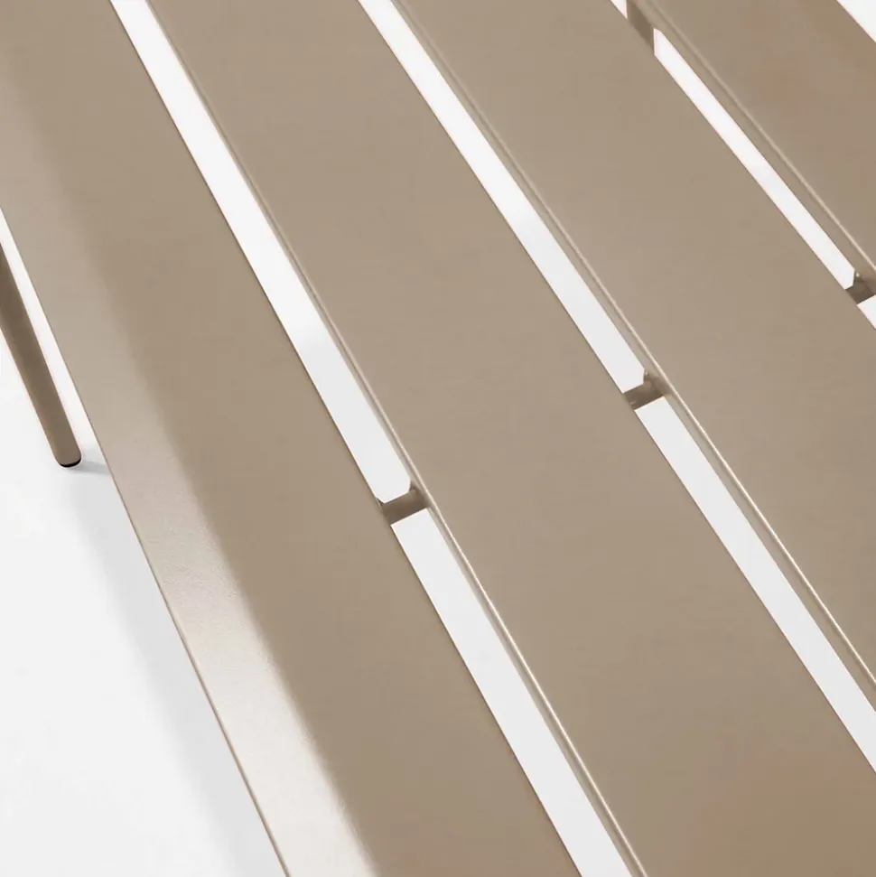 Banc d'intérieur en métal taupe Palavas Oviala