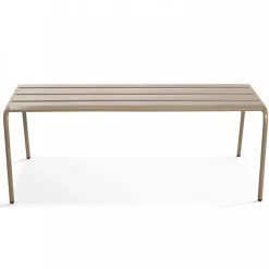 Banc d'intérieur en métal taupe Palavas Oviala